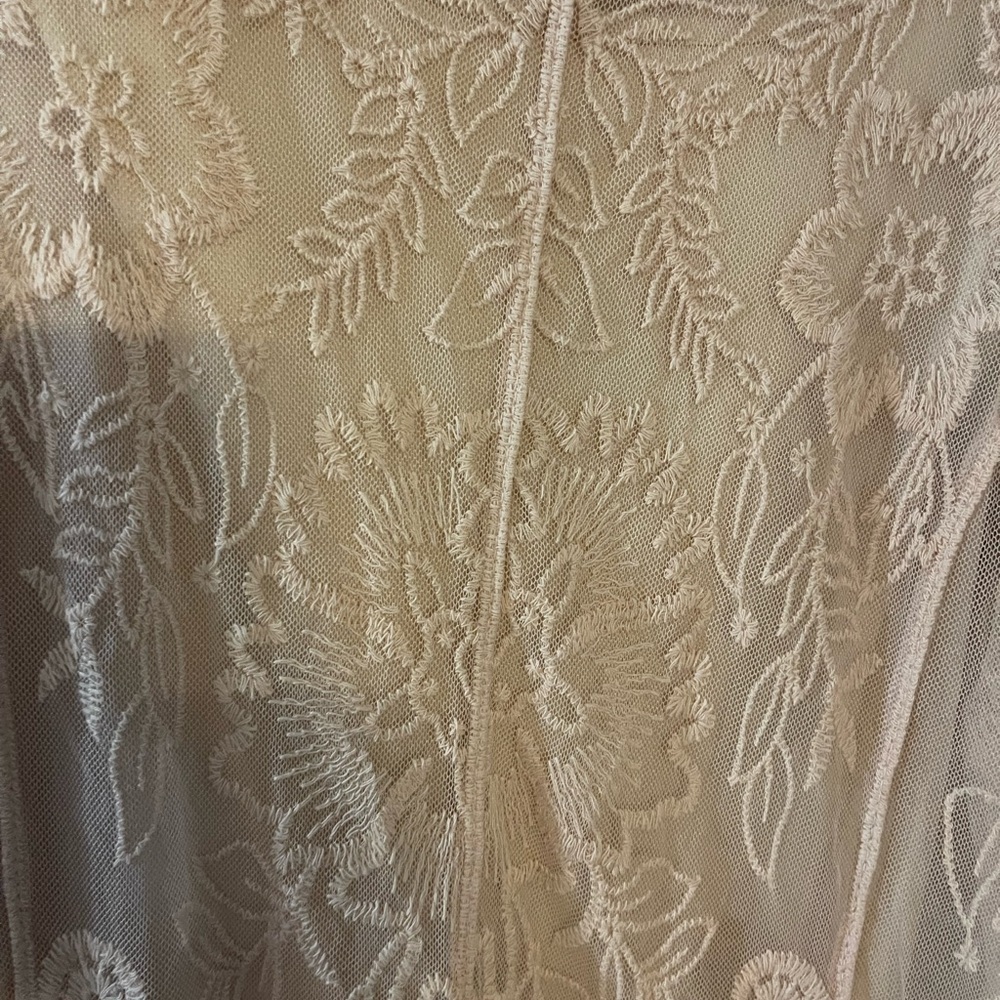 Ultra Pink Sheer Lace Top in‎ Soft Peach cottagecore boho - Picture 3 of 6